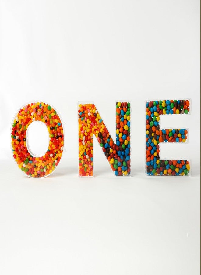 OAEUQ Fillable Alphabet Acrylic Tray Letter Candy Jar Reusable Party Food Jar with Magnetic Lid 10-Inch Sealed Decorative Box (N) - Image 3