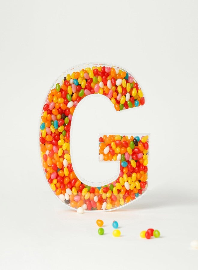 OAEUQ Fillable Alphabet Acrylic Tray Letter Candy Jar Reusable Party Food Jar with Magnetic Lid 10-Inch Sealed Decorative Box (N) - Image 5