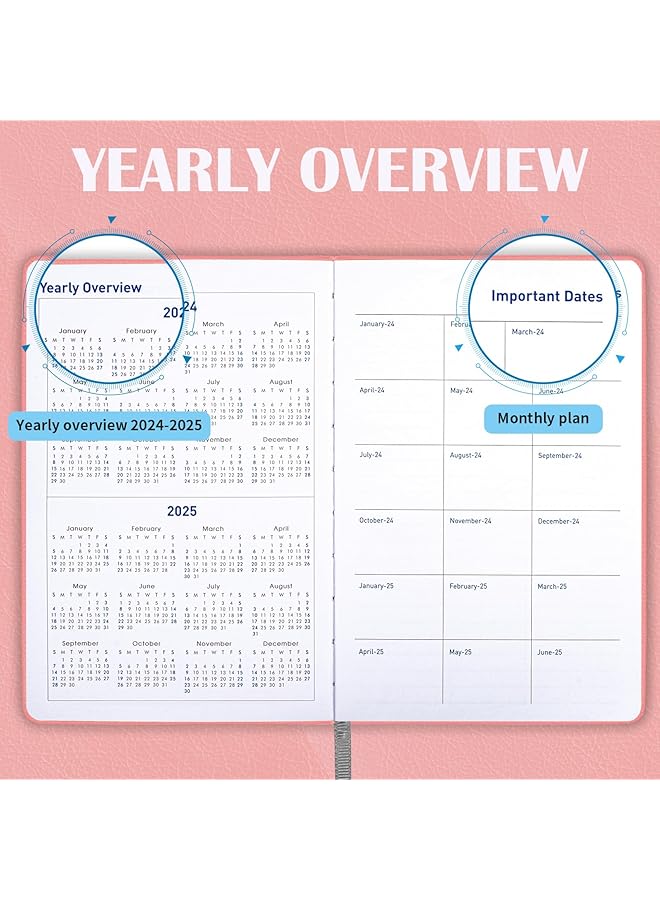 erorex 2024 Leather Planner Weekly And Monthly 18 Months Calendar Book 2024 Academic Planner From Jan. 2024 June 2025 2024 Appointment Book Daily Agenda Yearly Teachers Planner 5.7  - Image 3