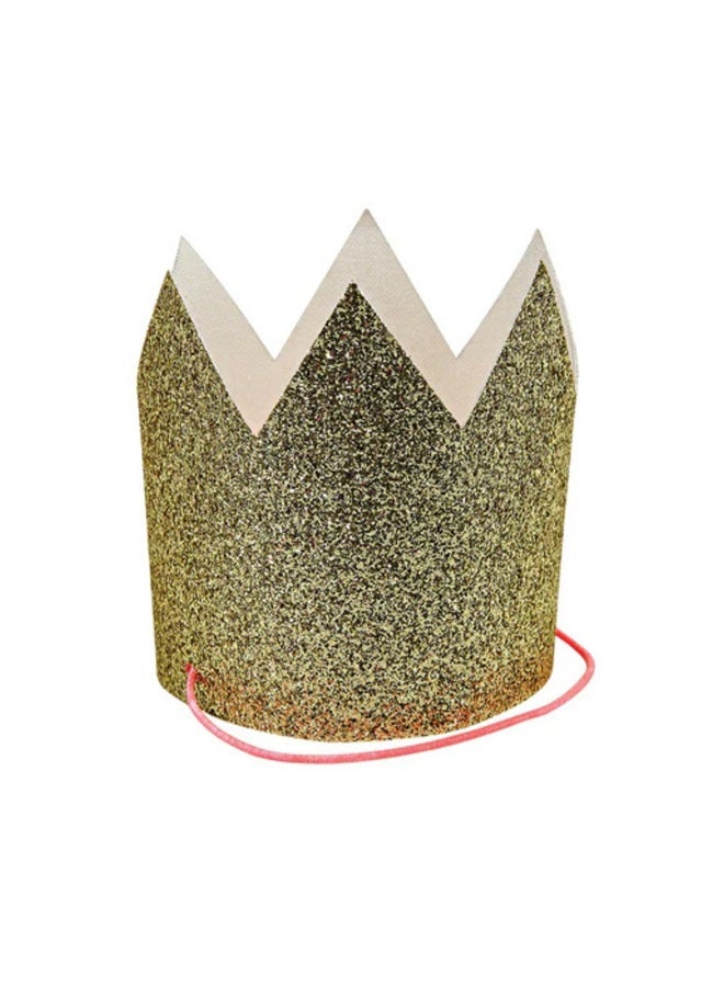 Meri Meri Mini Gold Glittered Crowns - Image 1