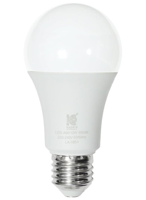 مصباح LED 12 واط LA-1854، 6500 كلفن ضوء النهار البارد (أبيض)، غير قابل للتعتيم، قاعدة E27 9 واط = 75 واط 1200 لومن، معتمد من هيئة المواصفات والمقاييس السعودية مع ضمان لمدة سنة واحدة