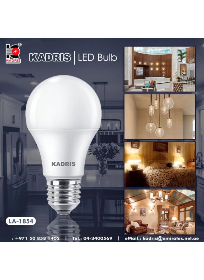 KADRIS LED Light Bulb 12W LA-1854, 6500K Cool Daylight (White) , Non-dimmable, E27 Base 9W=75W 1200 LUMEN, ESMA Approved With One Year Warranty  - Image 2