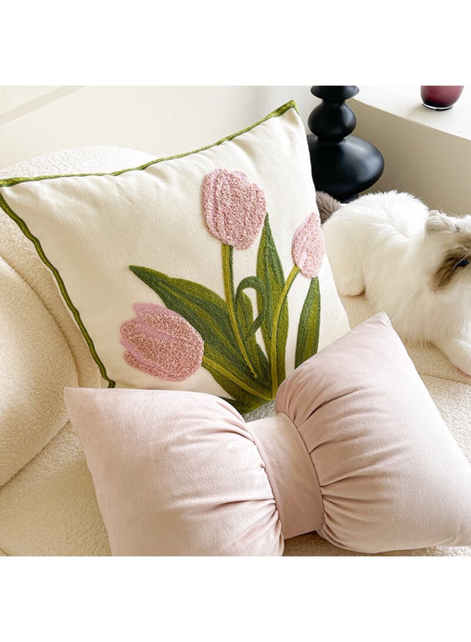 Fanyejia American Floral Pillow Cover Without Insert, For Living Room Sofa Car Cushion, 3d Textured Backrest, Office Pillow Cover - Image 3