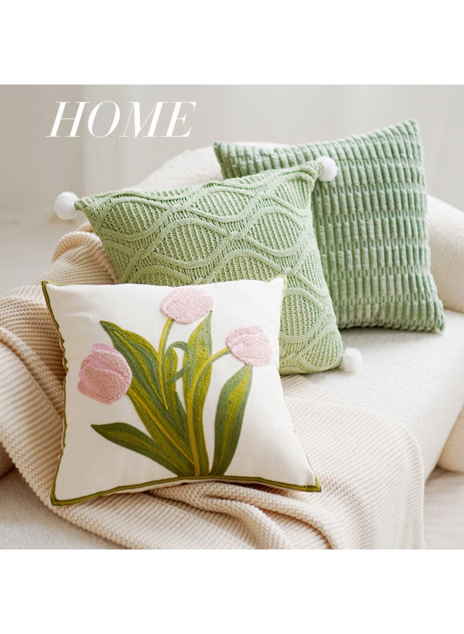 Fanyejia American Floral Pillow Cover Without Insert, For Living Room Sofa Car Cushion, 3d Textured Backrest, Office Pillow Cover - Image 2
