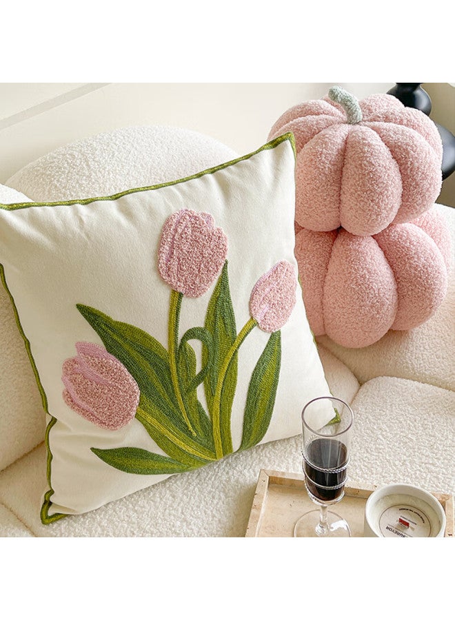 Fanyejia American Floral Pillow Cover Without Insert, For Living Room Sofa Car Cushion, 3d Textured Backrest, Office Pillow Cover - Image 1