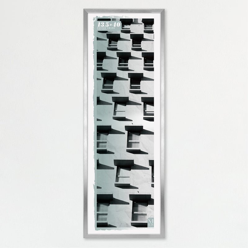 MCS Foundation 135x40 Poster Frame Traditional Silver Vertical  Horizontal Wall Hanging Large Picture Frame for Photos Panoramics Posters  Art Prints 1Pack