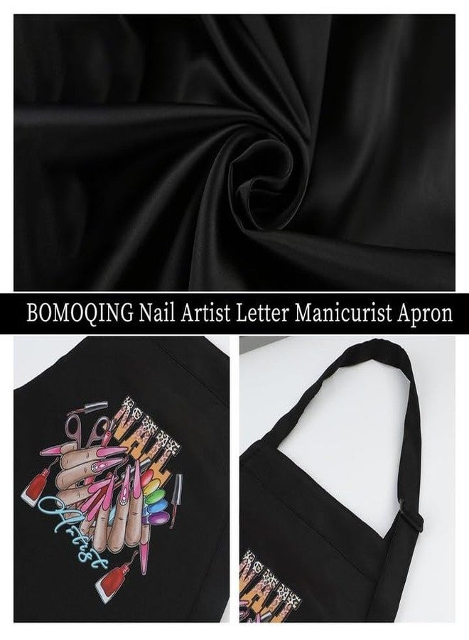BOMOQING Nail Apron, Nail Tech Apron With Pockets Waterproof, Adjustable Manicurist Apron for Women, Professional Cosmetics Apron, Nail Art Supplies for Nail Salons Cosmetology Smock - Image 3