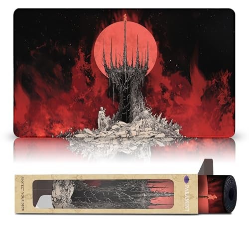 Paramint BlackRed Guild Stitched MTG Playmat Compatible with Magic The Gathering Playmat Play MTG YuGiOh TCG Original Play Mat Art Designs Accessories - Image 1