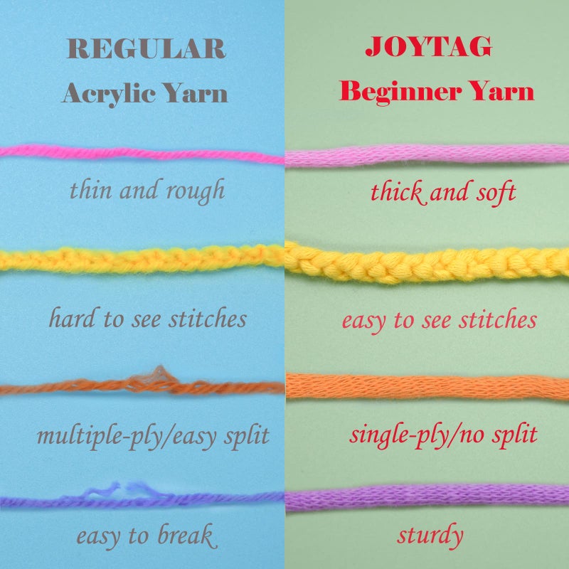 JOYTAG 8 Pack Cotton Crochet Yarn - Beige Khaki Brown Mix for Knitting with Easy-to-See Stitches - Crochet Kit (8x50g) - Image 3