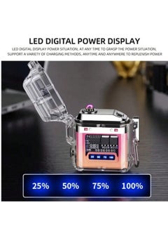 Oxi Emergency Lighter And LED Flashlight, With Tight Protective Cover, Rechargeable, Digital Power Indicator And Flameless, Transparent, 5.5 * 5 Cm  - Image 2