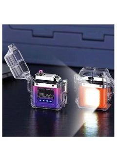 Oxi Emergency Lighter And LED Flashlight, With Tight Protective Cover, Rechargeable, Digital Power Indicator And Flameless, Transparent, 5.5 * 5 Cm  - Image 3