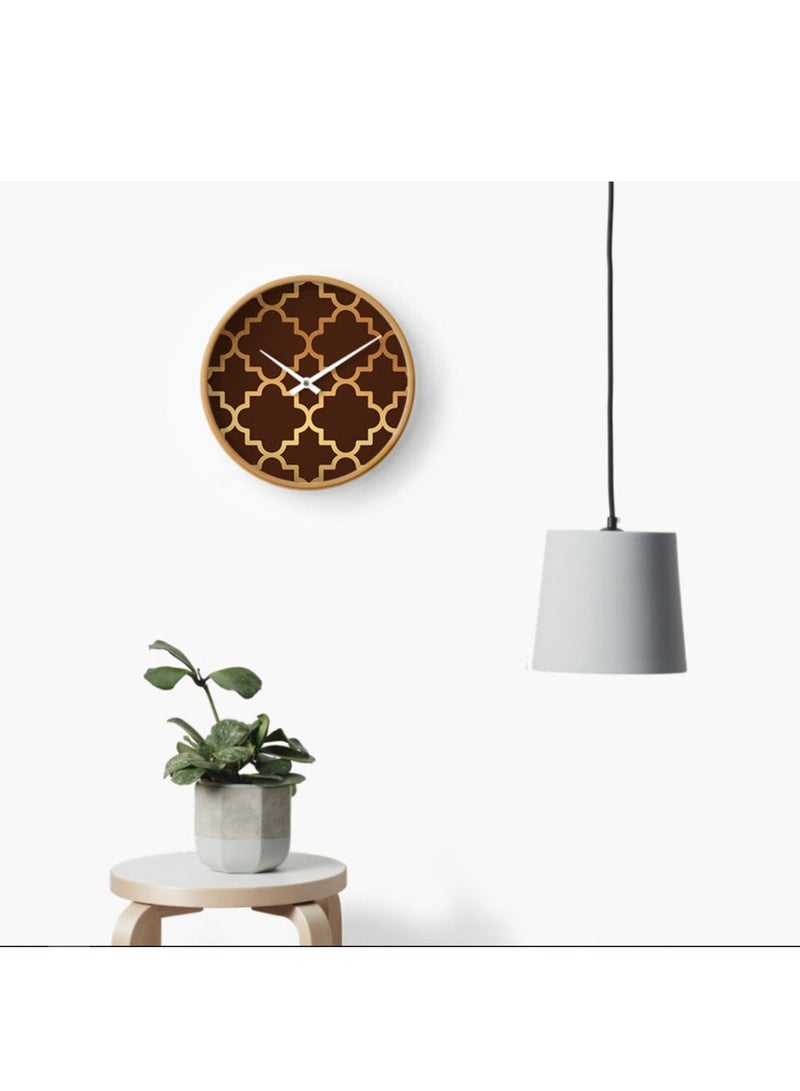 RIZARIES Brown Gold Bundle of 9 (6 covers with fillings, 1 Wall Clock, 1 Rug 5.25x7.22ft, 1 Sofa Throw) - Image 2