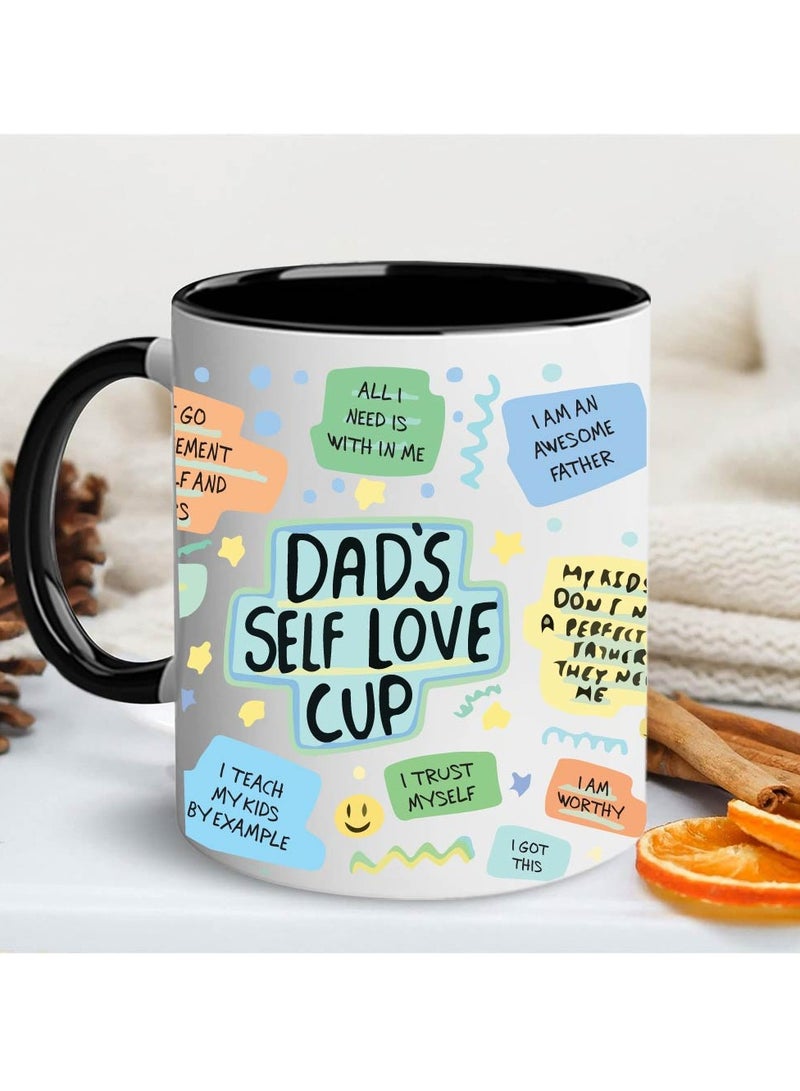 PRINTSHOP4ME Father's Day Black Coffee Mug - Double-Sided Printed Ceramic Coffee Mug for Dad - Gift for Dads from Sons and Daughters - Dad Gifts - Dad Appreciation Gifts - Gift for Daddy  - Image 2