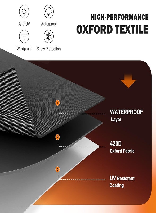 TOHONFOO Patio Coffee Table Cover - Waterproof Outdoor Table Covers - Outdoor Patio Furniture Covers - 48" L x 28" W x 16" H - Image 4