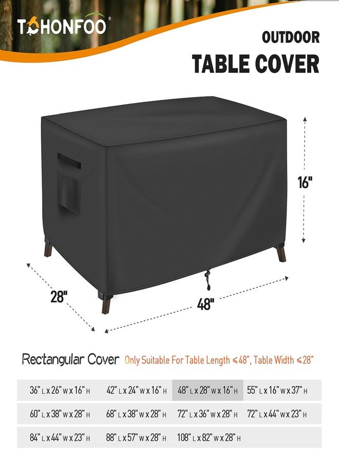 TOHONFOO Patio Coffee Table Cover - Waterproof Outdoor Table Covers - Outdoor Patio Furniture Covers - 48" L x 28" W x 16" H - Image 2