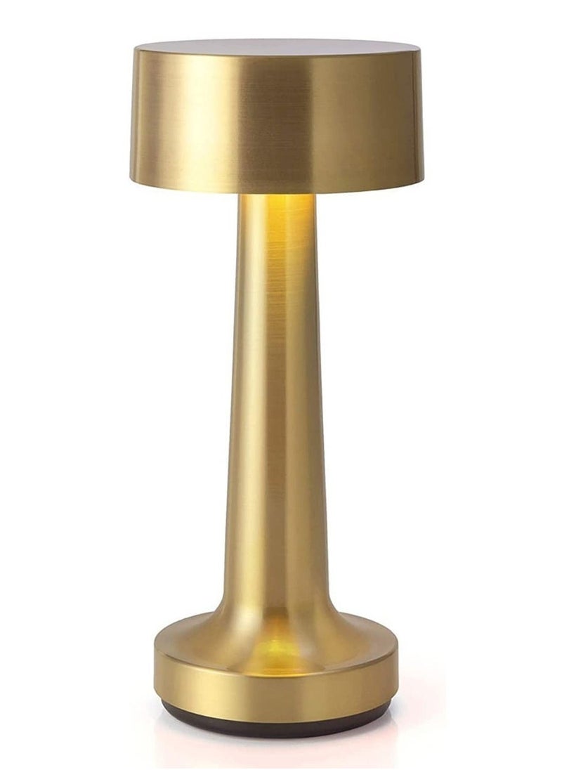 ELTRAZONE Table Lamp,Modern Rechargeable Cordless Touch Sensor LED Desk lamp 3 Ways Dimming,with USB Cord for Bar Restaurant Bedroom Bedside Nightstand Lighting (GOLD) - Image 1