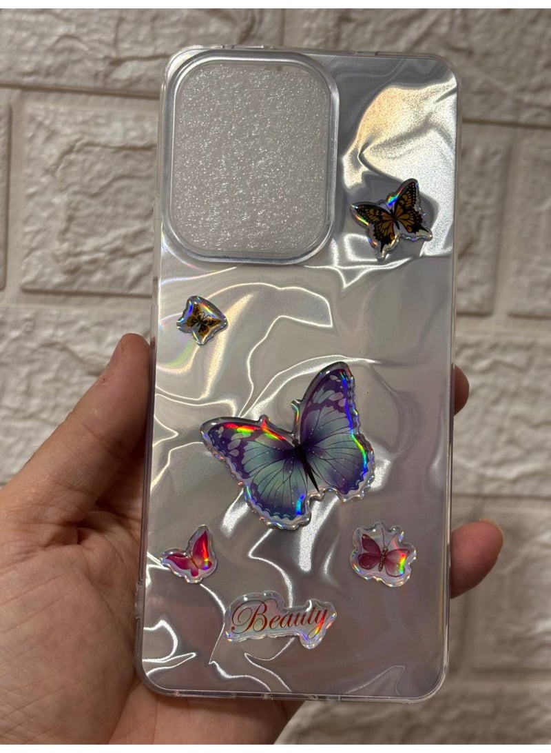 Butterfly Back Cover with beauty  print compatible with Phone Oppo Reno 13F - Image 2