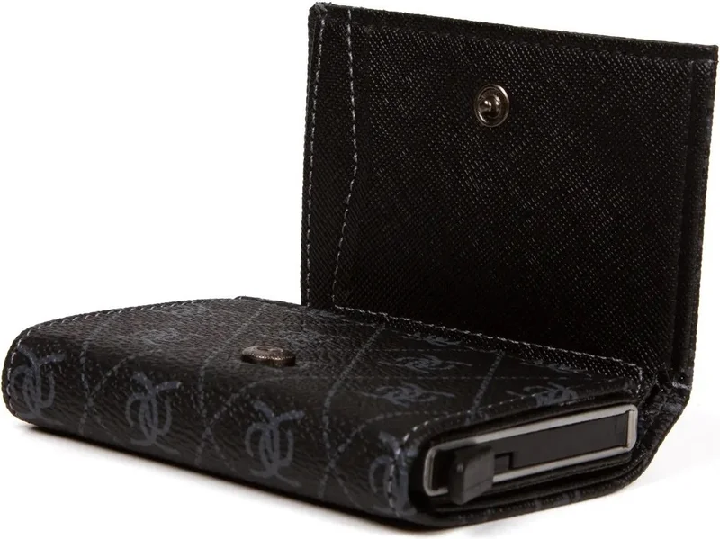 نيويش بولو Rfid-Enabled Mechanical Wallet Card Holder - Faux Leather