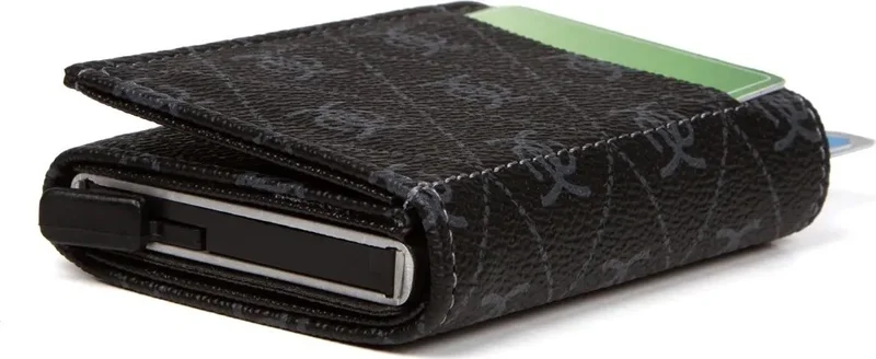 نيويش بولو Rfid-Enabled Mechanical Wallet Card Holder - Faux Leather