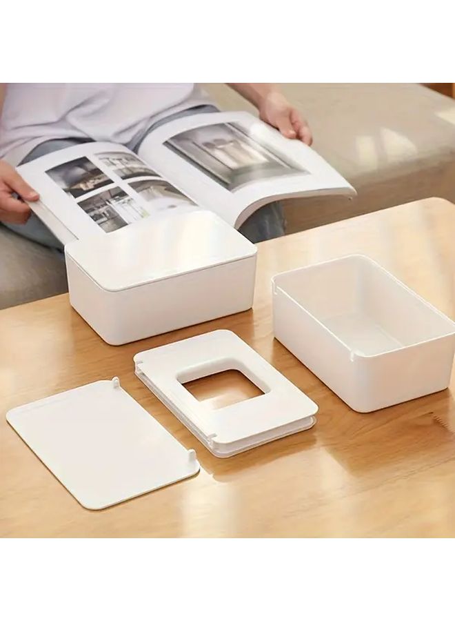 2pcs Sealed Plastic Wet Wipe Storage Box with Lid for Living Room Tabletop - Image 3