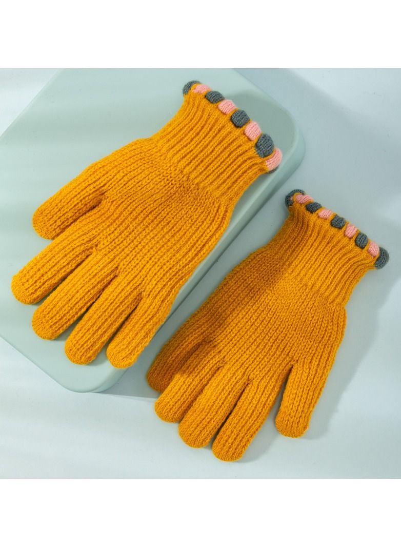 Loquat Solid Knit Gloves 