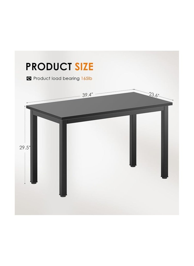 Generic - 39 inches Small Computer Desk for Home Office Activity Table Writing Table for Small Spaces Study Table Student Laptop Desk Black DND-AC3CB-100 - Image 1