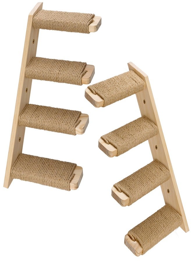 Ewenono 2 Pack 4 Steps Cat Wall Shelves Cat Stairs for Wall with Sisal Rope.Cat Wall Steps/Ladder Furniture ＆ cat Tree Supplies(Catstairs 2Pack-4Steps) - Image 2