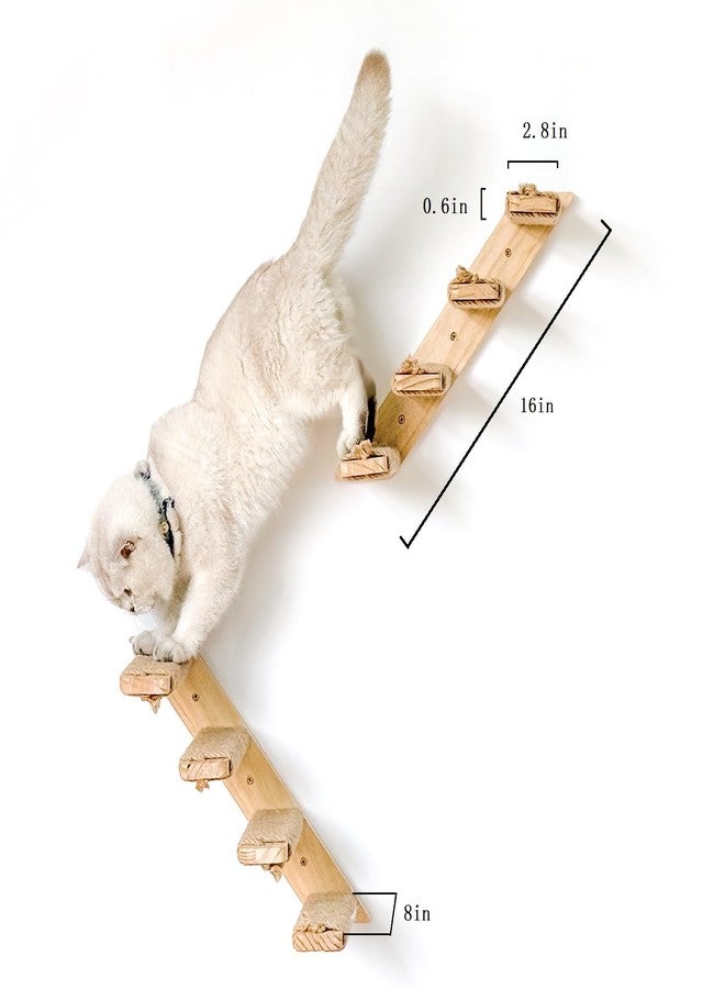 Ewenono 2 Pack 4 Steps Cat Wall Shelves Cat Stairs for Wall with Sisal Rope.Cat Wall Steps/Ladder Furniture ＆ cat Tree Supplies(Catstairs 2Pack-4Steps) - Image 3