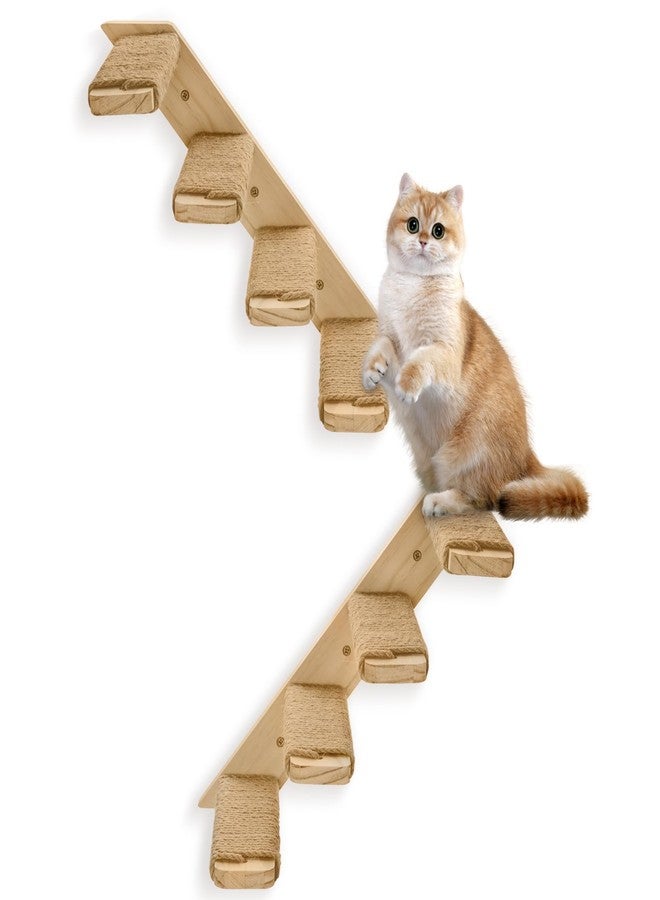 Ewenono 2 Pack 4 Steps Cat Wall Shelves Cat Stairs for Wall with Sisal Rope.Cat Wall Steps/Ladder Furniture ＆ cat Tree Supplies(Catstairs 2Pack-4Steps) - Image 1
