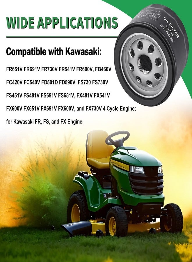 فلتر زيت FHSJXR 49065-7007 49065-0721 لمحركات كاواساكي FR691V FR730V FR651V FR600V FX600V FX730V FS691V FS651V FR651V، طقم تغيير الزيت 492932 492932S AM125424 GY20577 Kohler 2505001 (عبوة من قطعتين) - Image 4