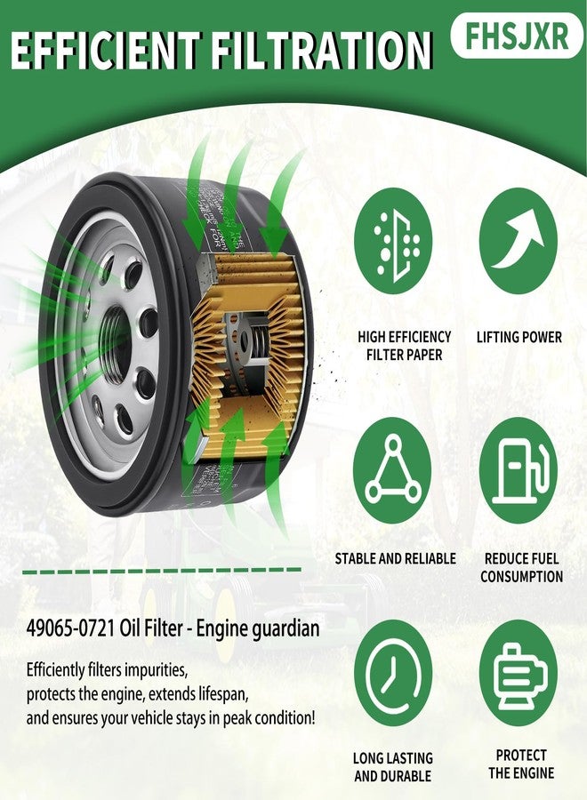 فلتر زيت FHSJXR 49065-7007 49065-0721 لمحركات كاواساكي FR691V FR730V FR651V FR600V FX600V FX730V FS691V FS651V FR651V، طقم تغيير الزيت 492932 492932S AM125424 GY20577 Kohler 2505001 (عبوة من قطعتين) - Image 2