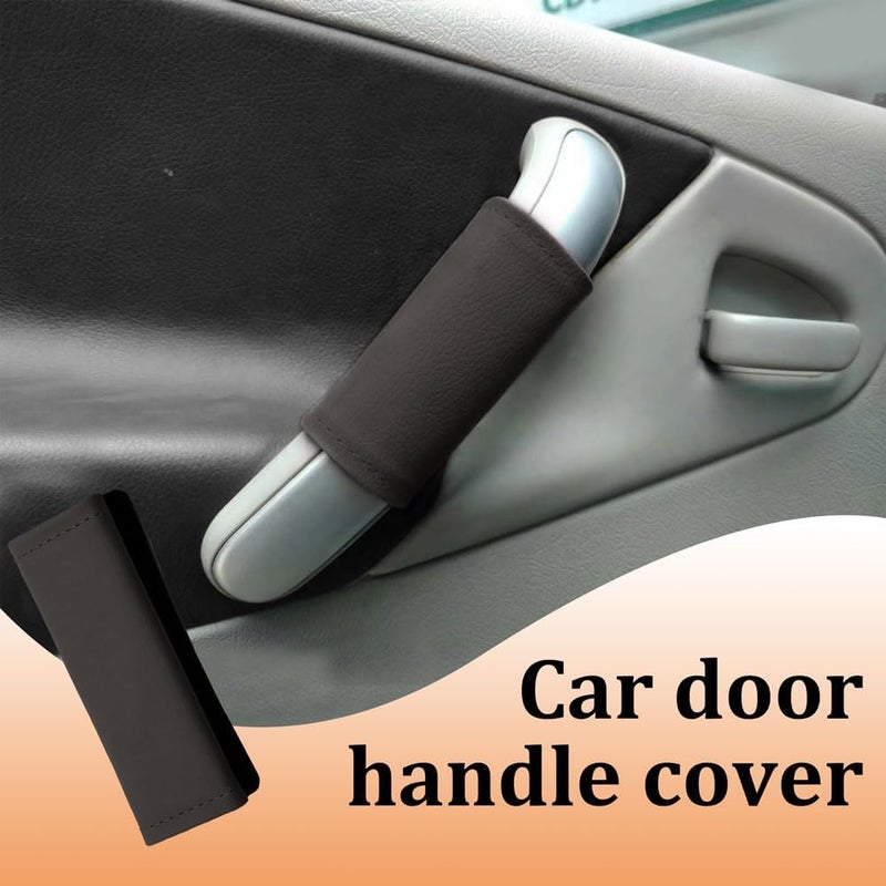 HEVLE 2PCS Car Inside Door Handle Protector, Car Handle Protector, Leather Anti-Scratch Car Handle Cover for Car Decorations, Universal Car Accessories Fits Car (Mocha Brown) - Image 5