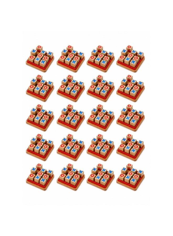 SHOPMEFAST Wooden Tic Tac Toe Game, Mind Challenging Cross & Zero Family Board Game for Kids & Adults, Birthday Return Gift (Pack of 20) - Image 1
