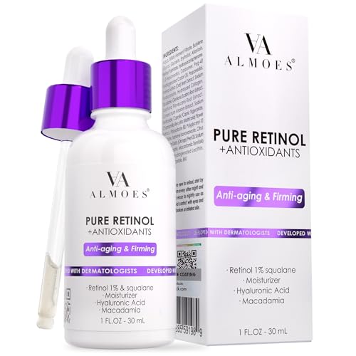 Almoes Retinol Serum for FaceMoisturising Serum for Face with MacadamiaFirming SkinAntioxidantIncrease Skin ElasticityHyaluronic Acid SerumFace Serum for WomenSerum for FaceFace Care1 Fl Oz