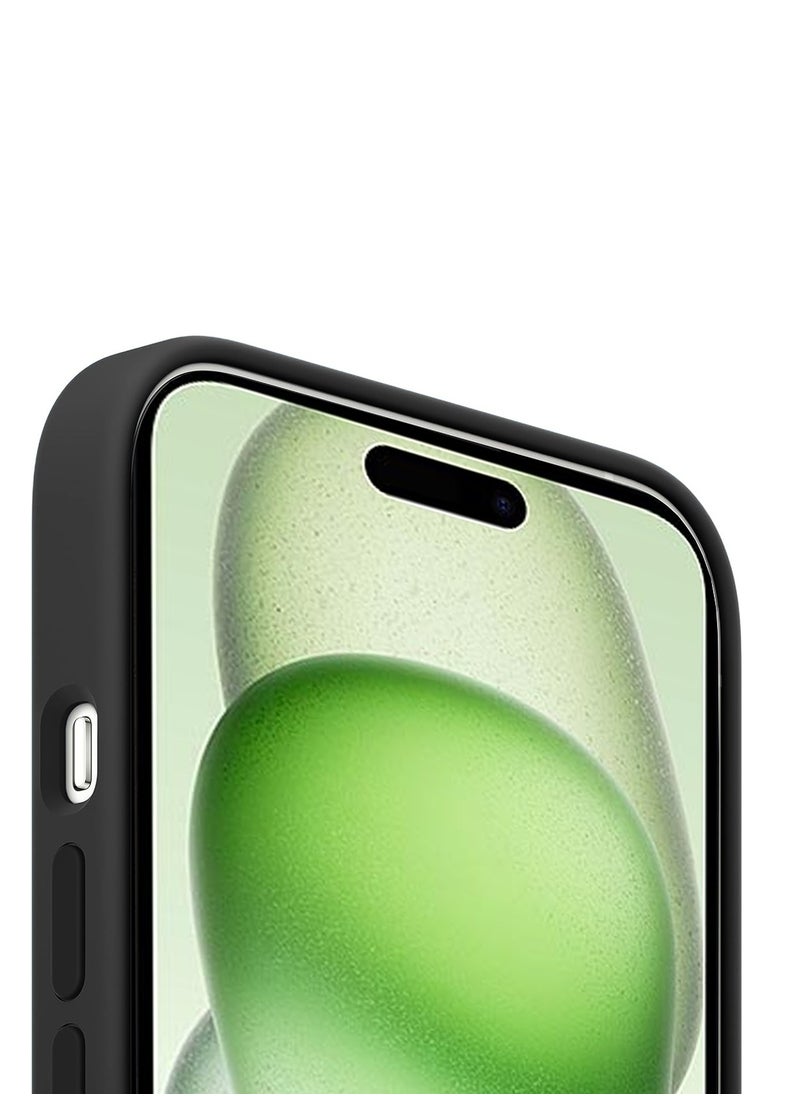 Wtech - Soft Liquid Silicone Case Cover With MagSafe For Apple iPhone 15 Plus 2023 Black - Image 1