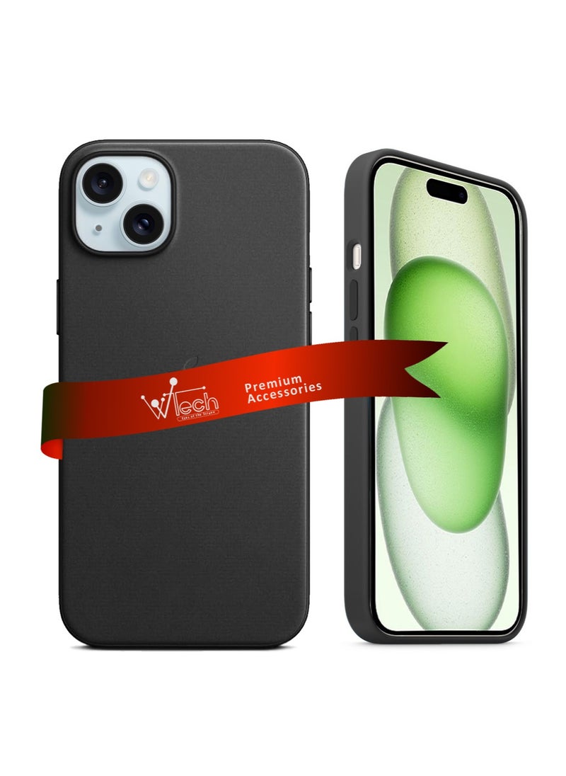 Wtech - Soft Liquid Silicone Case Cover With MagSafe For Apple iPhone 15 Plus 2023 Black - Image 1