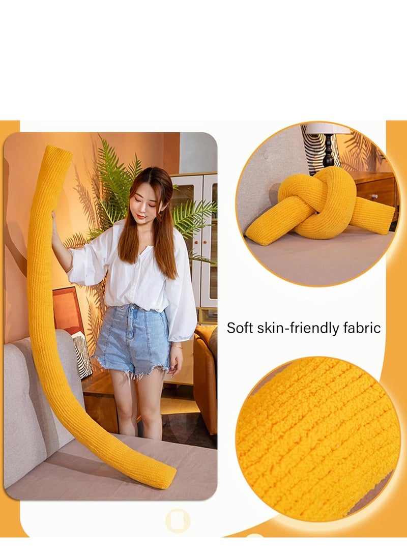 Triangular Knot Pillow, Soft Knot Plush Throw Pillow Boucle Knot Shaped Pillows Knotted Long Decorative Throw Pillows Cushion for Couch Sofa Bed Room Decor