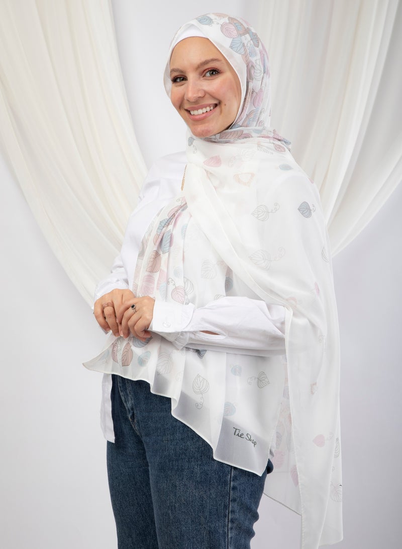 Tie Shop - Sunny Shades Scarf - White - Pink For Women - Image 2