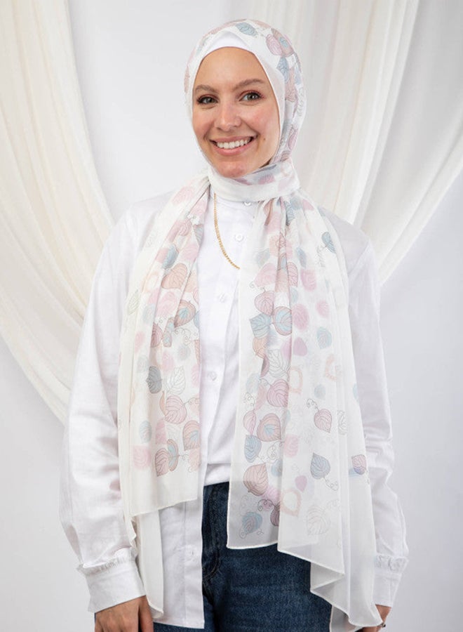 Tie Shop - Sunny Shades Scarf - White - Pink For Women - Image 1