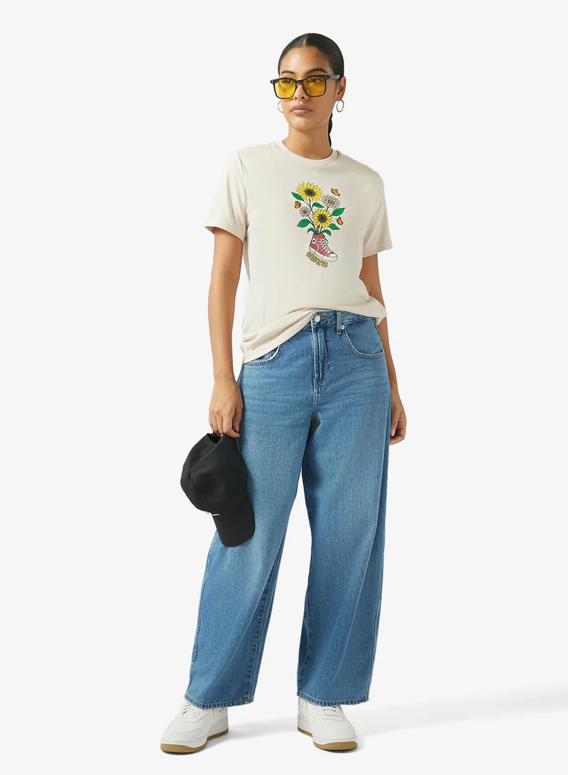 Converse CLASSIC ECRU Garden Step T-Shirt for Women | Best Price UAE