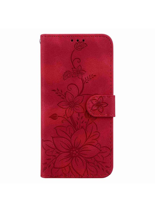 S-TOP Case For OPPO A94 5G / F19 Pro+ 5G / Reno5 Z Lily Embossed Leather Phone Case - Image 2