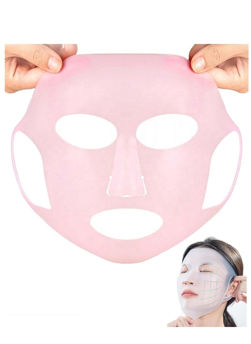 Generic Anti Wrinkle Silicone Face Mask Holder for Sheet Masks, Moisturizing Facial Mask Cover, Prevent Evaporation, Beauty Face Tool - Pink Color  - Image 1