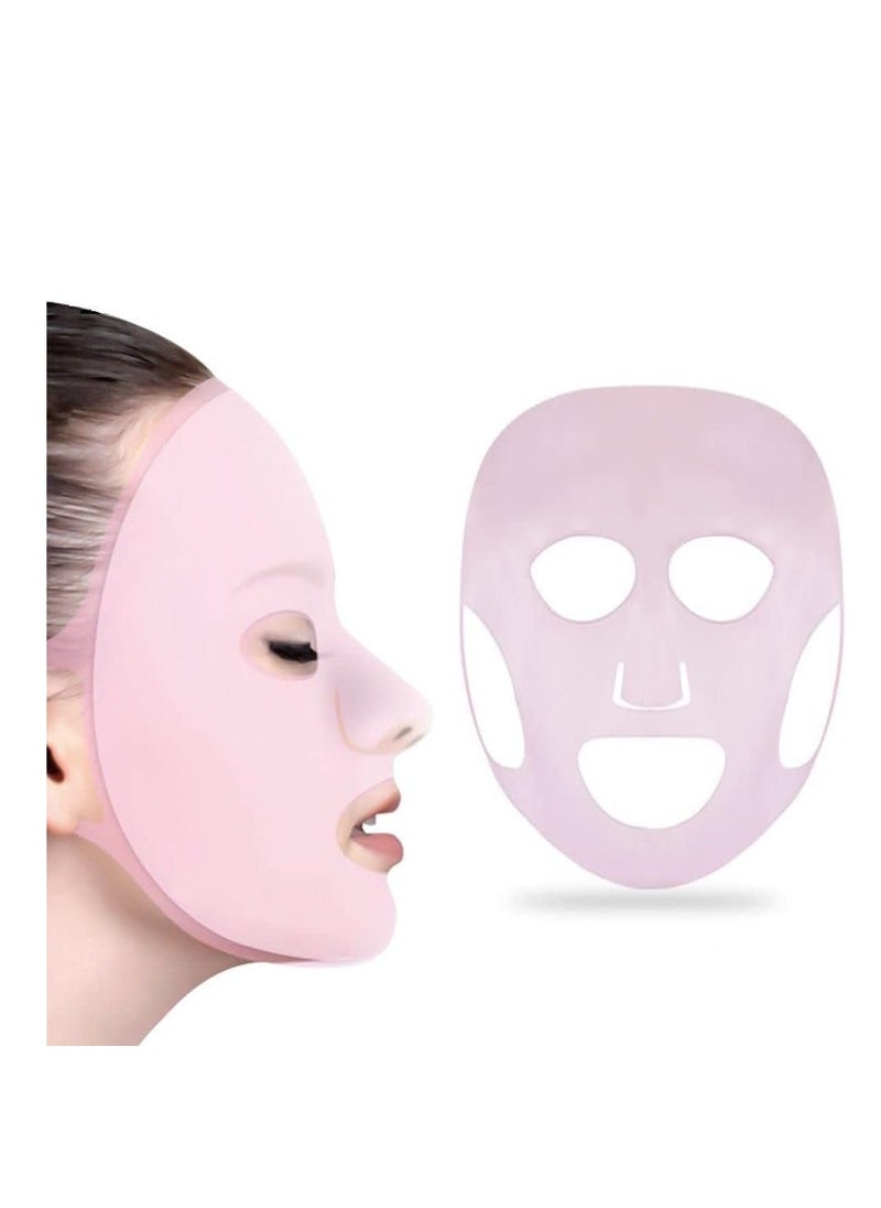 Generic Anti Wrinkle Silicone Face Mask Holder for Sheet Masks, Moisturizing Facial Mask Cover, Prevent Evaporation, Beauty Face Tool - Pink Color  - Image 2