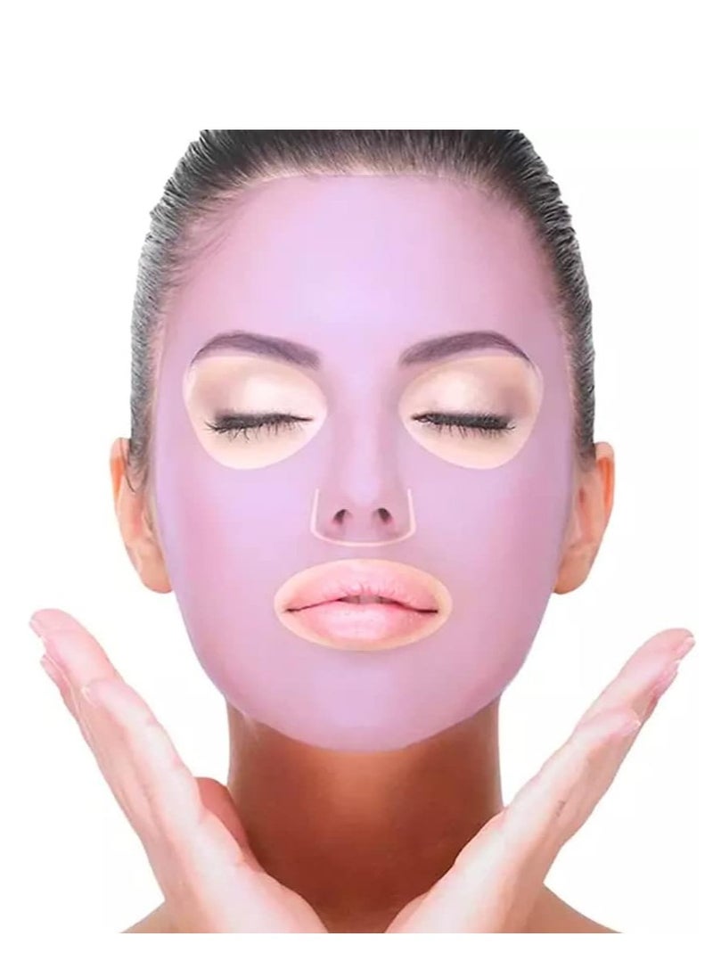 Generic Anti Wrinkle Silicone Face Mask Holder for Sheet Masks, Moisturizing Facial Mask Cover, Prevent Evaporation, Beauty Face Tool - Pink Color  - Image 3