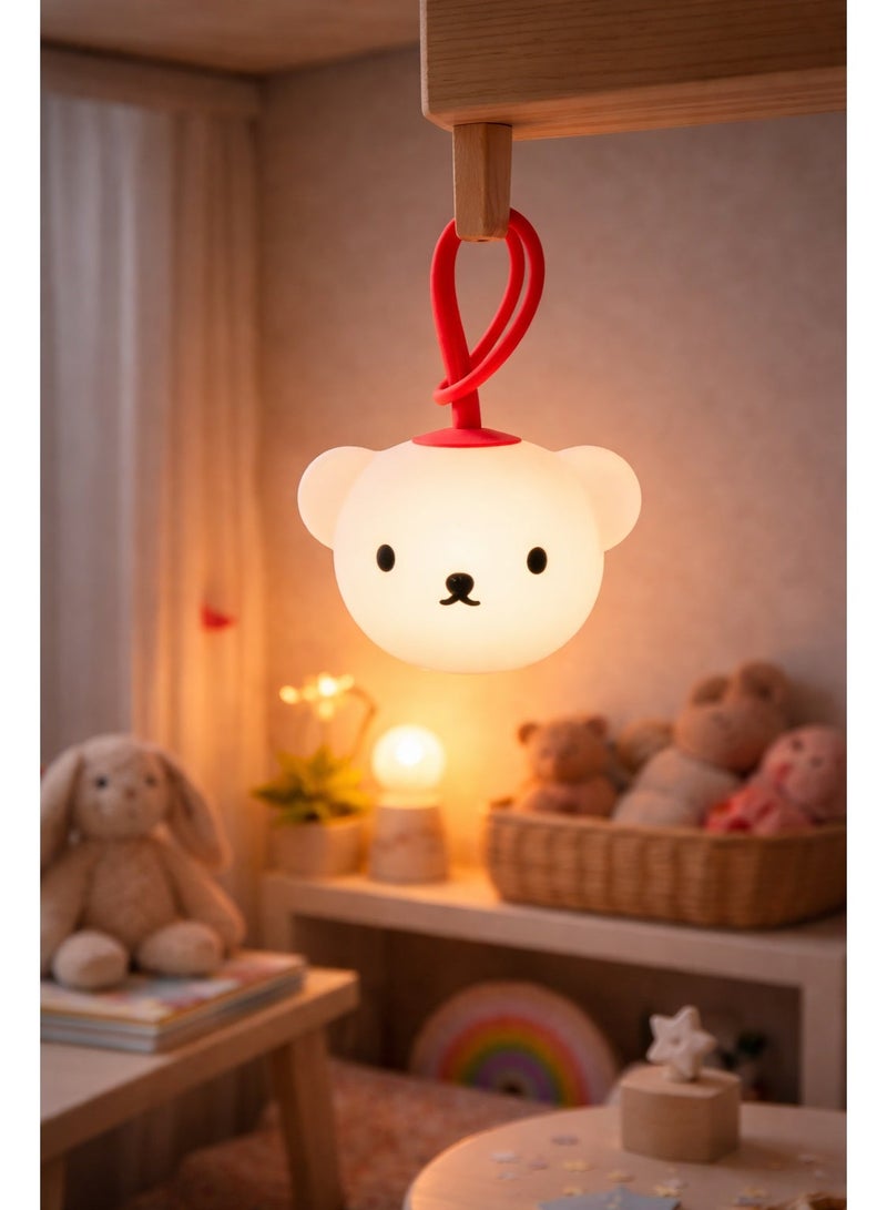 Fatboy Bolleke Hanging Light (Rechargeable) x Boris | 3 Brightness Levels, USB Charging, IP55 Splashproof, Indoor & Outdoor Ambient Lighting | 100 cm hanging loop, Size - 20 x 20 cm - Red - Image 1