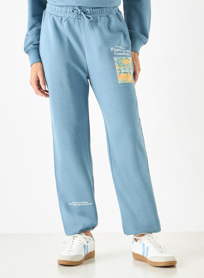 SP Characters Henri Edmond Cross Print Joggers with Drawstring Closure - Image 1