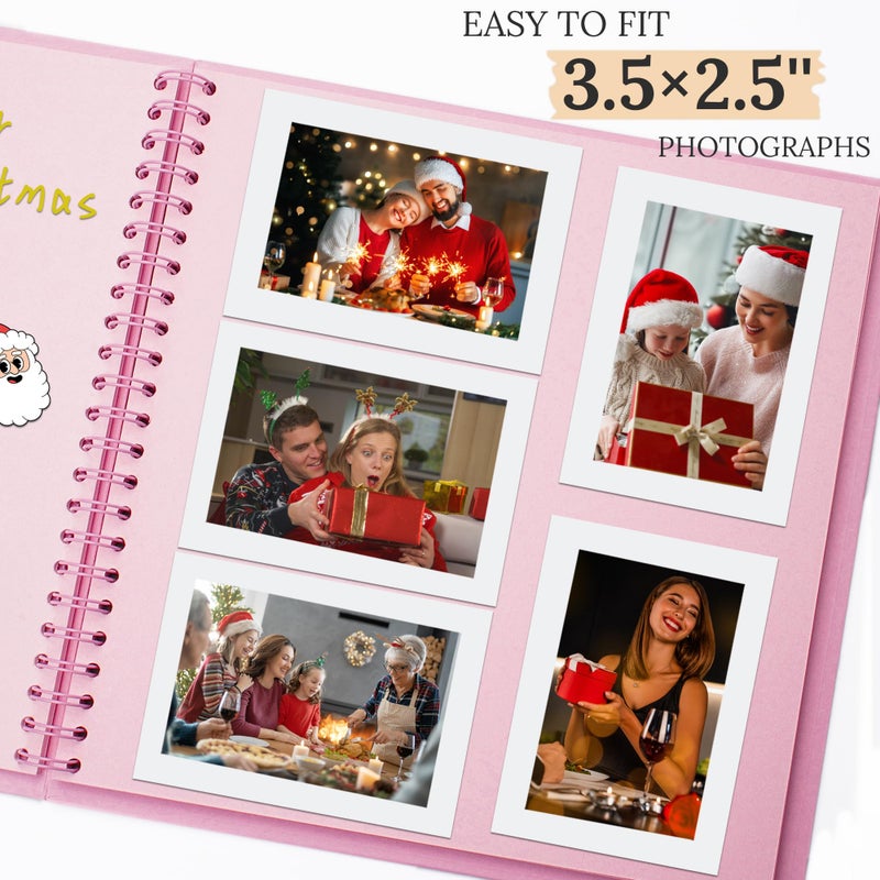 Hiwhy Scrapbook 8x8 Inch DIY Scrapbook Album Hardcover Kraft Paper Scrap Book Photo Albums 40 Pages Perfect for 4x6 / 5x7 Photos Memory Book for Family, Wedding - Image 4