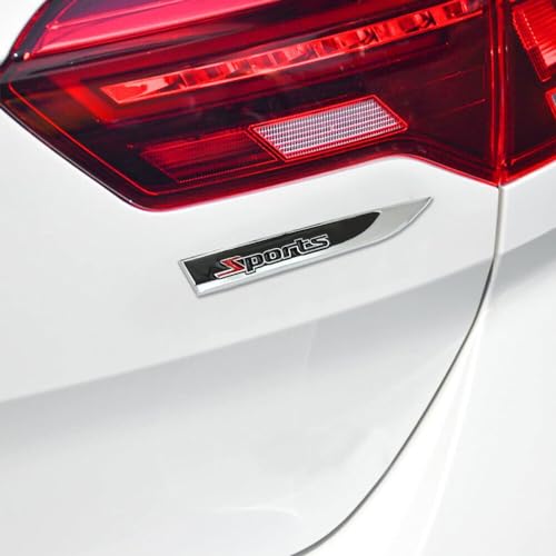 AutoBizarre 3D Raised Set of 2 Side Fender Blade Knife Shape Metal Monogram Emblem Badge Decal Sticker for All Cars & Bikes (Red Black Sport) - Image 4