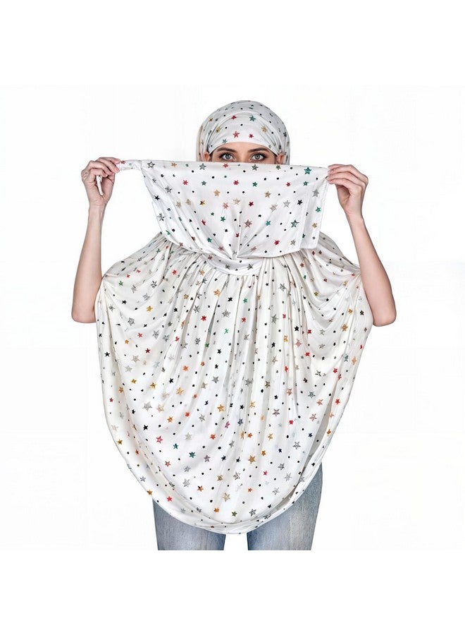 GEER ENTERPRISE GEER Cotton Long Scarf Cum Mask scarves Usable for vehicle Driver, Bandhani Printed Design, Universal Size, For Girl & Women, Breathable Sun Protection Light Weight - Image 1