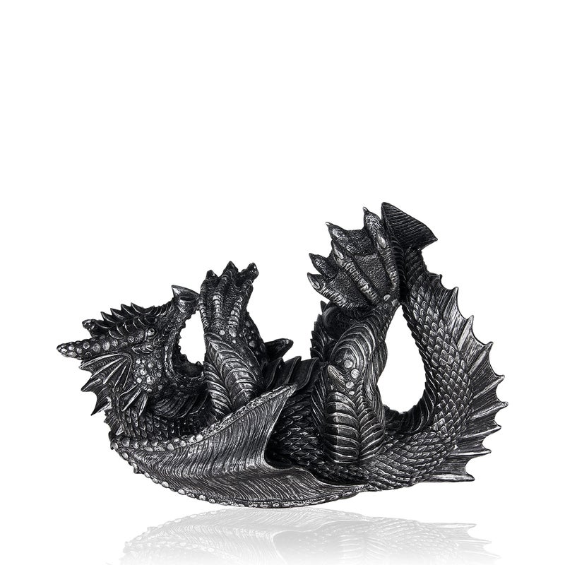 True 10143 Polyresin Dragon Wine Bottle Holder Decorative, Single Wine Bottle Holder, Wine Holder Stand, Wine Bar, Wine Decor, Set of 1, Black - Image 1